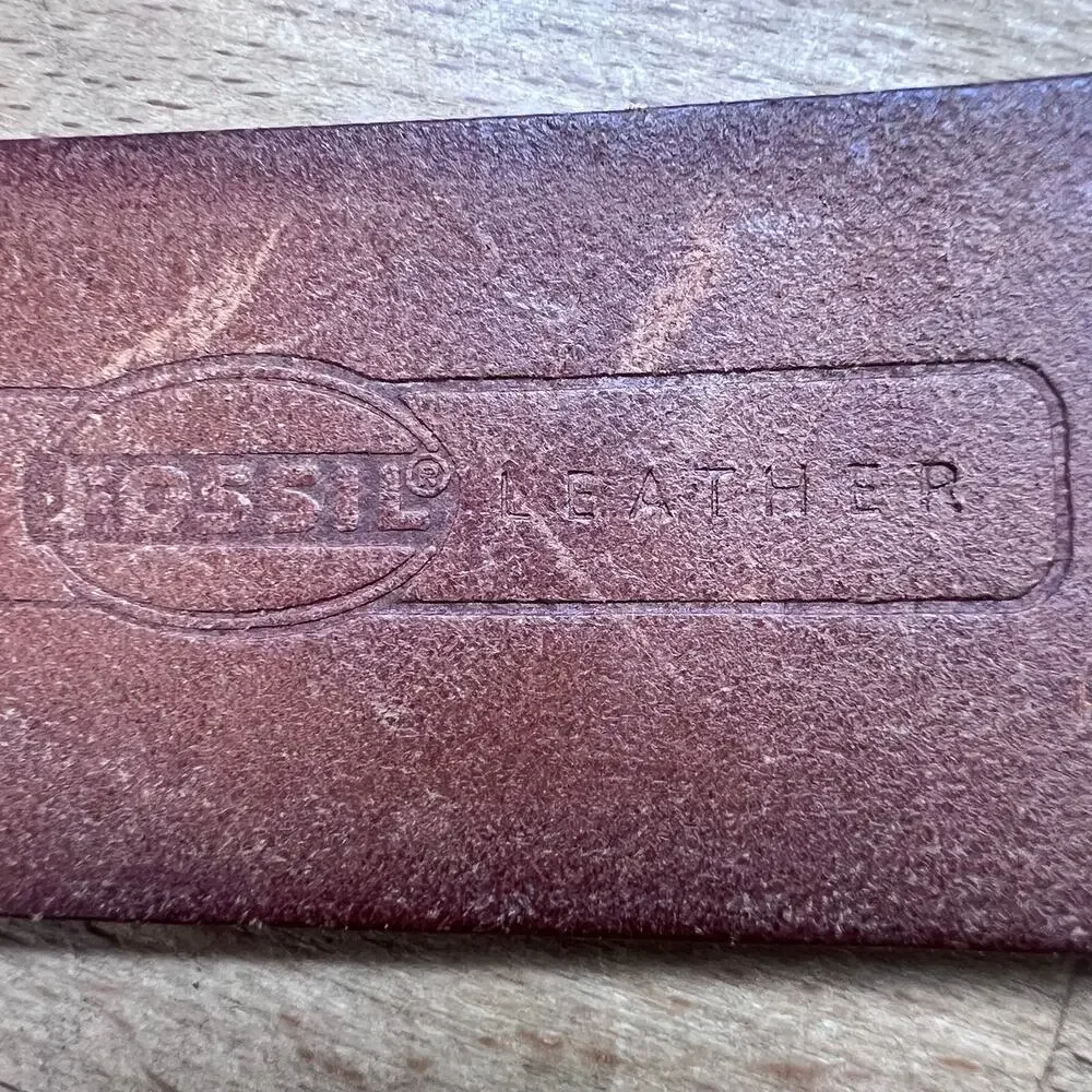 Fossil Genuine Leather Tooled Brown Belt Floral Western Boho Size S
